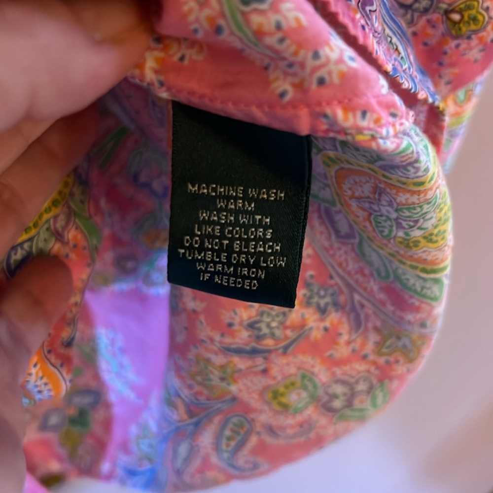 Lauren Ralph Lauren Pink Paisley Button-Up Shirt - Picture 6 of 7
